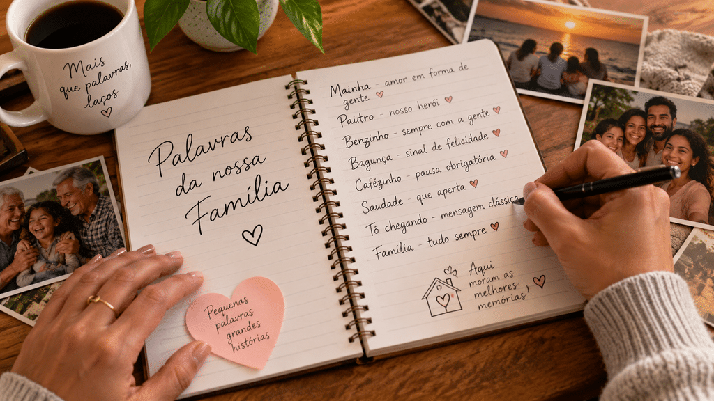Caderno de palavras da família: como registrar expressões e apelidos com carinho