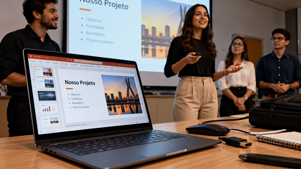 Como preparar o notebook para uma apresentação em grupo sem improvisos